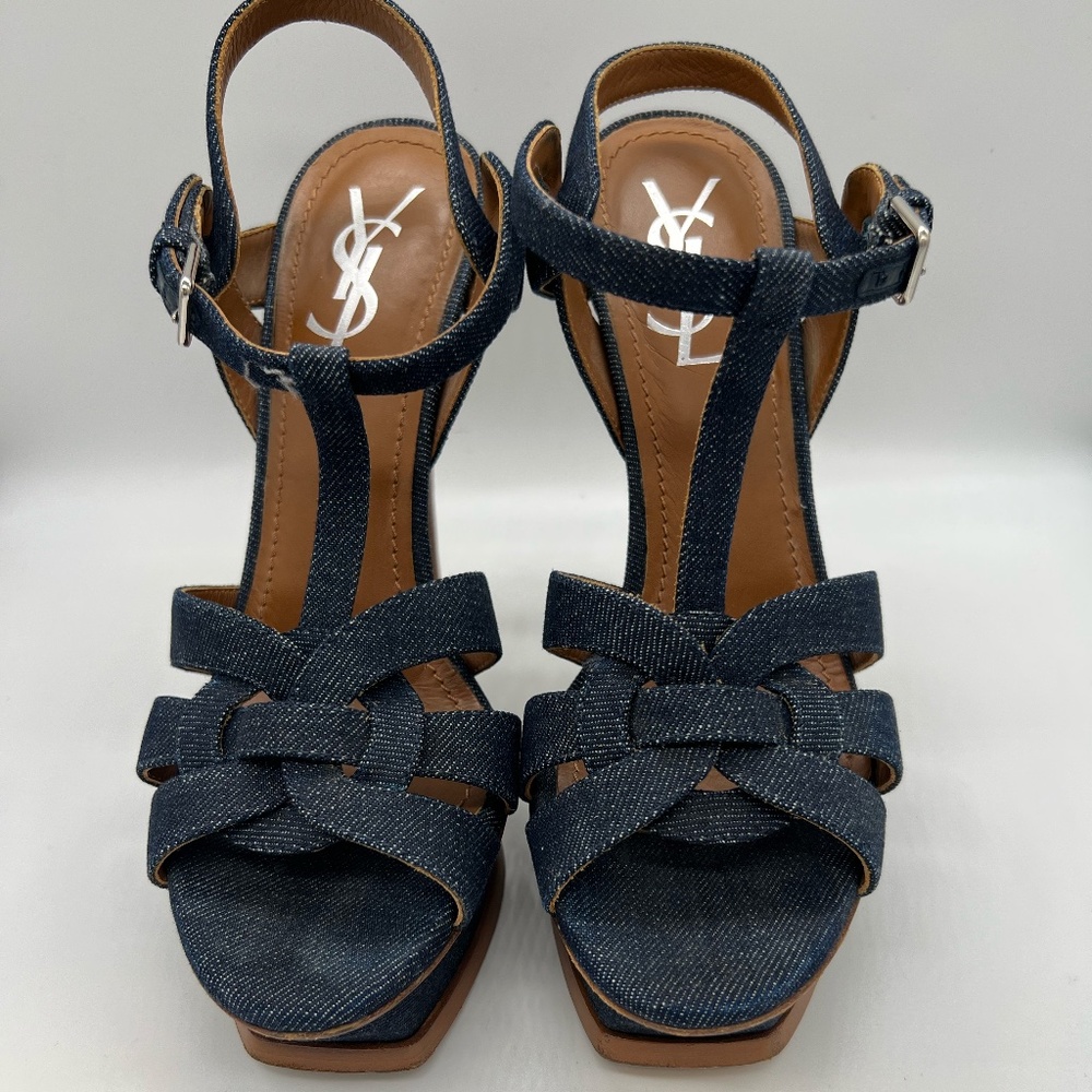 COPY - YSL Demin Platform Heels